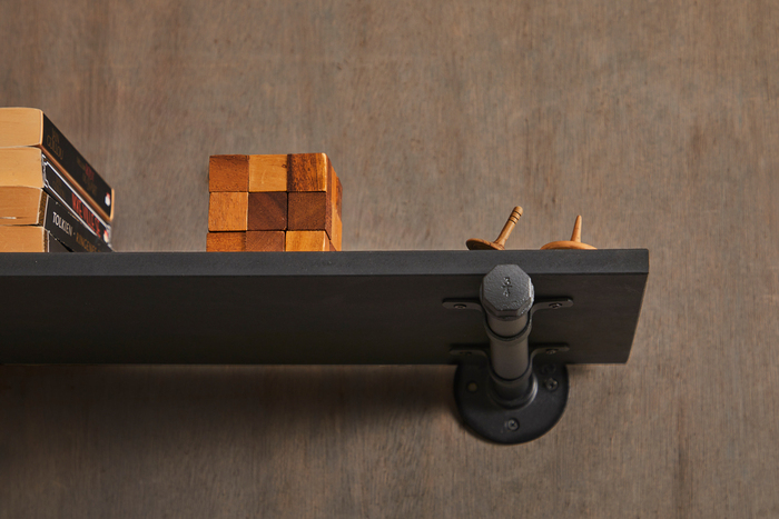 Hyllkonsol Svart 85 x 305 mm 2-pack Pipe System